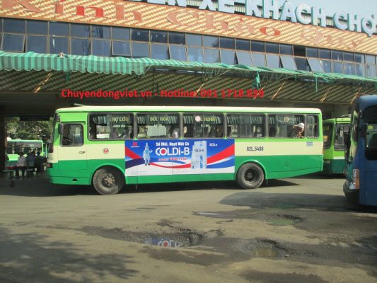 Quang cao xe bus Long An