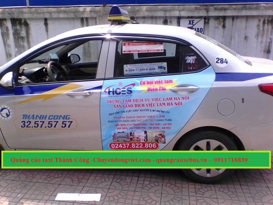 Quảng cáo trên xe taxi Thành Công